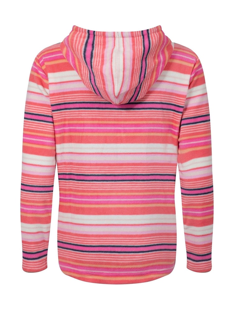 Weird Fish Pink Lana 1/4 Zip Printed Micro Fleece Hoodie - Image 6 of 6