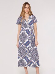 Apricot Blue Multi Scarf Print Midaxi Dress - Image 3 of 5