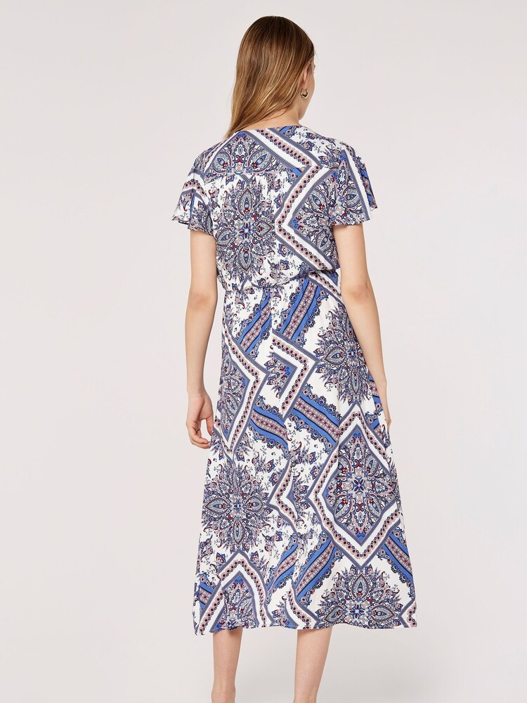 Apricot Blue Multi Scarf Print Midaxi Dress - Image 5 of 5