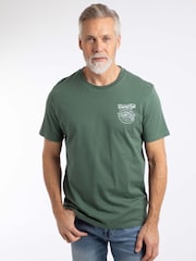 Weird Fish Green Angling Back Print Angling Trust Graphic T-Shirt - Image 1 of 8