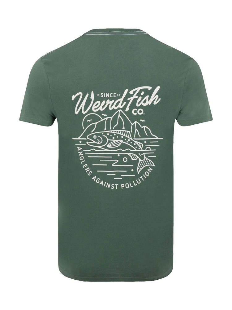 Weird Fish Green Angling Back Print Angling Trust Graphic T-Shirt - Image 8 of 8