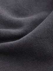 Charcoal Grey Oversized Relaxed Fit Longline Washed Crew Neck Sweatshirt - Image 6 of 6