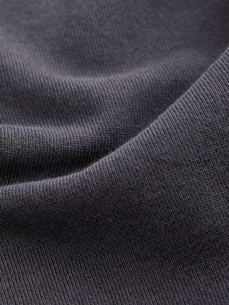Charcoal Grey Oversized Relaxed Fit Longline Washed Crew Neck Sweatshirt - Image 6 of 6