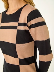 Roman Natural Colour Block Knit Dress - Image 5 of 5