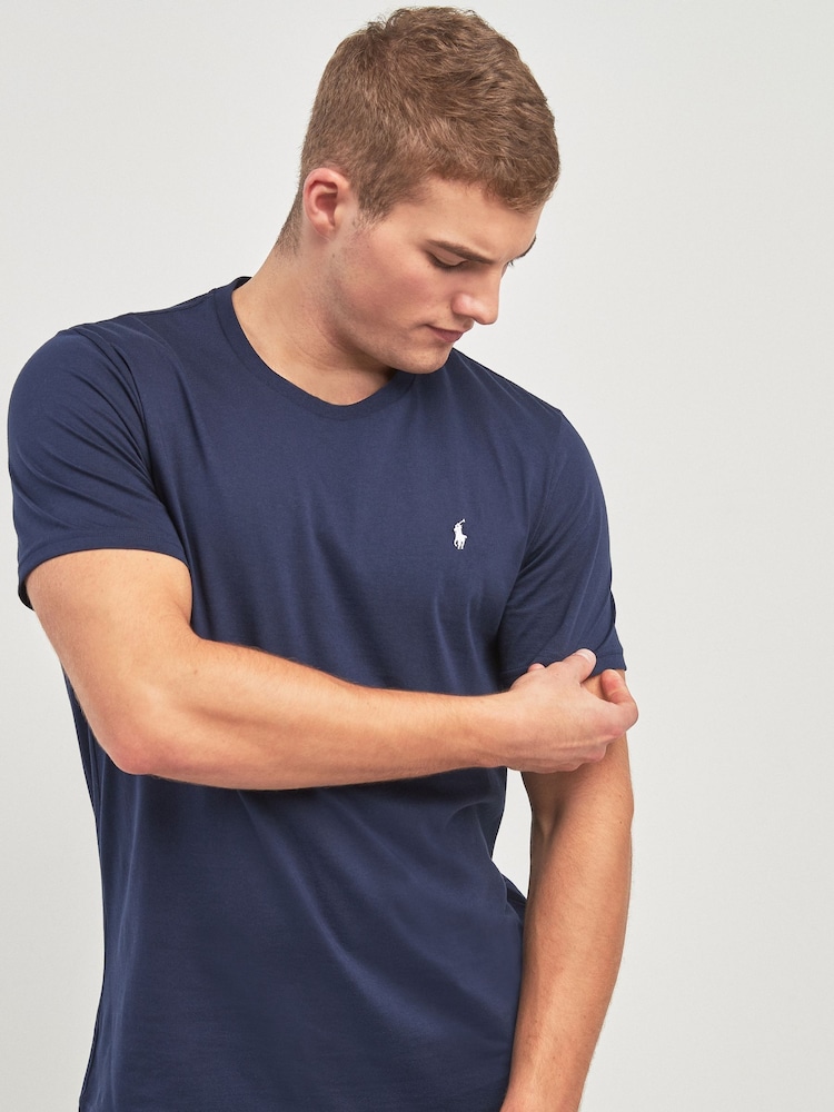 Polo Ralph Lauren Navy Logo 100% Cotton Jersey T-Shirt - Image 1 of 4