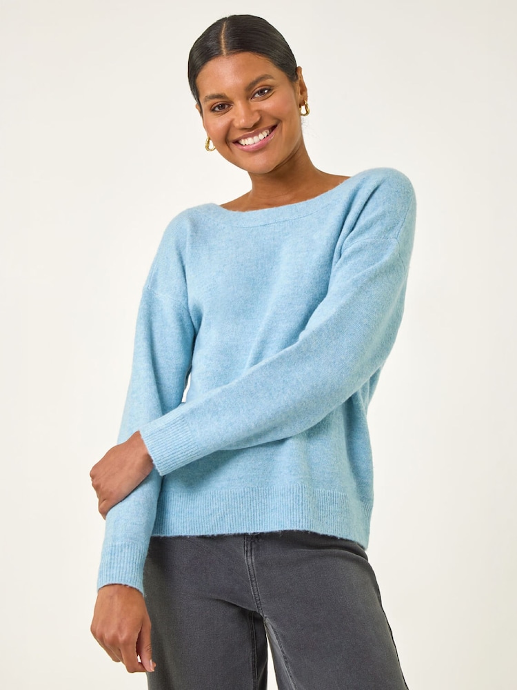 Roman Blue Ribbon Bow Tie Back Jumper - Image 1 of 5