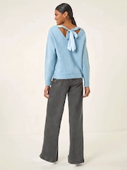 Roman Blue Ribbon Bow Tie Back Jumper - Image 3 of 5