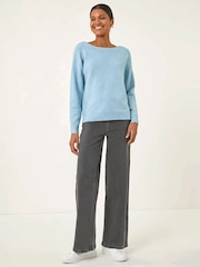 Roman Blue Ribbon Bow Tie Back Jumper - Image 4 of 5