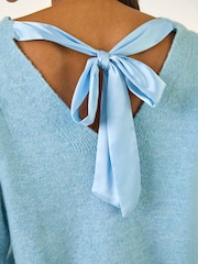 Roman Blue Ribbon Bow Tie Back Jumper - Image 5 of 5