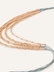 Accessorize Green Layered Thread and Bar Necklace - Image 2 of 2
