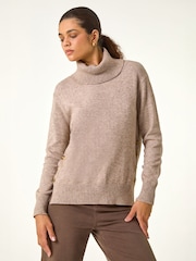 Roman Natural Soft Roll Neck Knit Jumper - Image 4 of 5