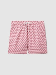 Reiss Bright Pink Cable Zig-Zag Print Drawstring Swim Shorts - Image 2 of 7