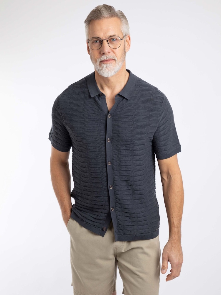 Weird Fish Tod Short Sleeve Knitted Shirt - Изображение 1 6