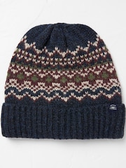 FatFace Blue Fairisle Beanie Hat - Image 1 of 2