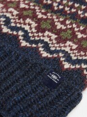 FatFace Blue Fairisle Beanie Hat - Image 2 of 2