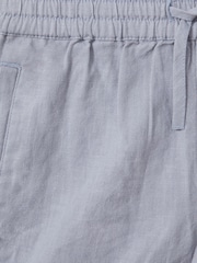 Reiss Soft Blue Acen 3-9 yrs Linen Drawstring Shorts - Image 3 of 3