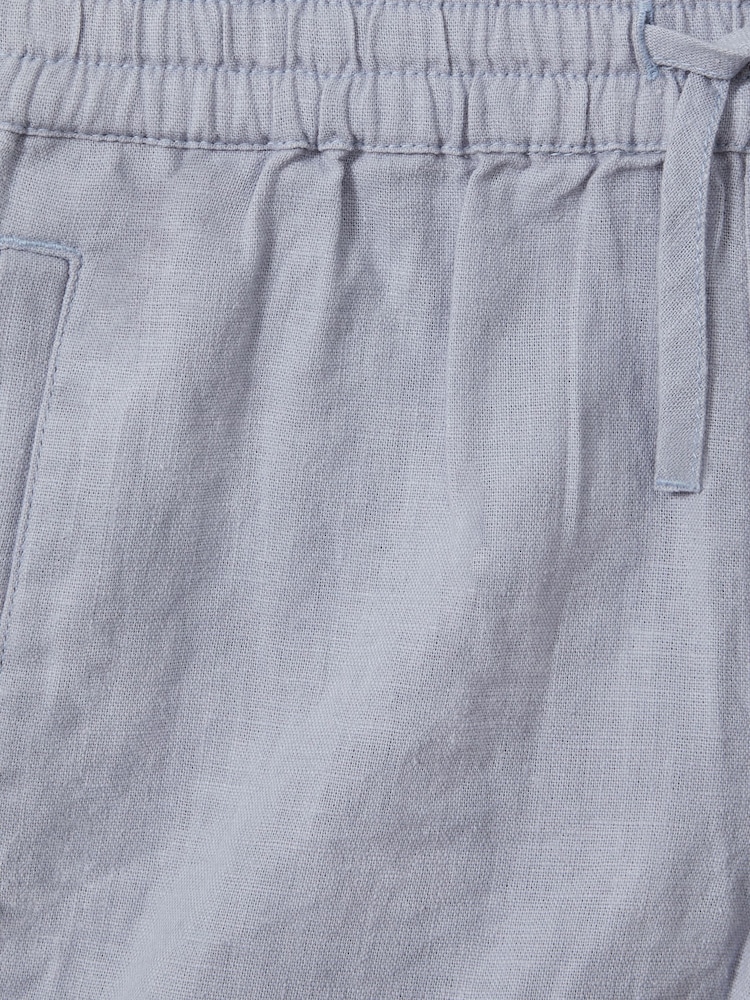 Reiss Soft Blue Acen 3-9 yrs Linen Drawstring Shorts - Image 3 of 3