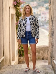 Roman White Soft Printed Quilted Jacket - Image 2 of 4