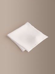 White 100% Silk Signature Pocket Square - Image 1 of 3