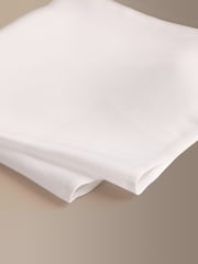 White 100% Silk Signature Pocket Square - Image 2 of 3