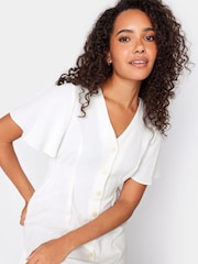 M&Co White Shirred Waist Button Dress - Image 4 of 4