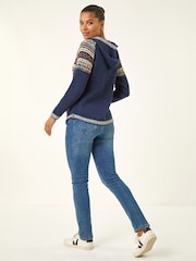 Roman Blue Nordic Print Hoodie Jumper - Image 3 of 5