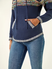 Roman Blue Nordic Print Hoodie Jumper - Image 5 of 5