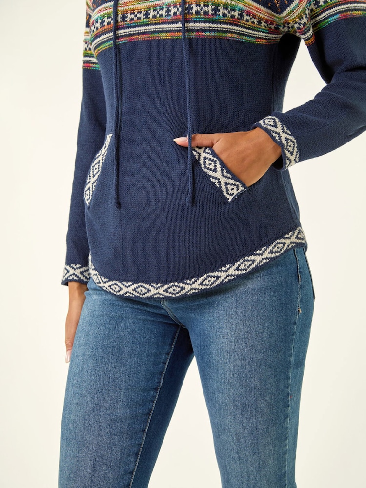 Roman Blue Nordic Print Hoodie Jumper - Image 5 of 5