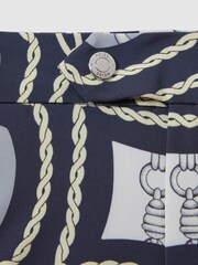 Reiss Navy Multi Palm Chain Print Swim Shorts - Image 6 of 6