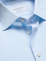 Charles Tyrwhitt Blue Egyptian Cotton Luxury Texture Shirt - Image 6 of 7