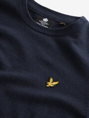 Lyle & Scott Navy Crew Neck Cotton Merino Jumper - Image 5 of 6