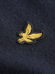 Lyle & Scott Navy Crew Neck Cotton Merino Jumper - Image 6 of 6