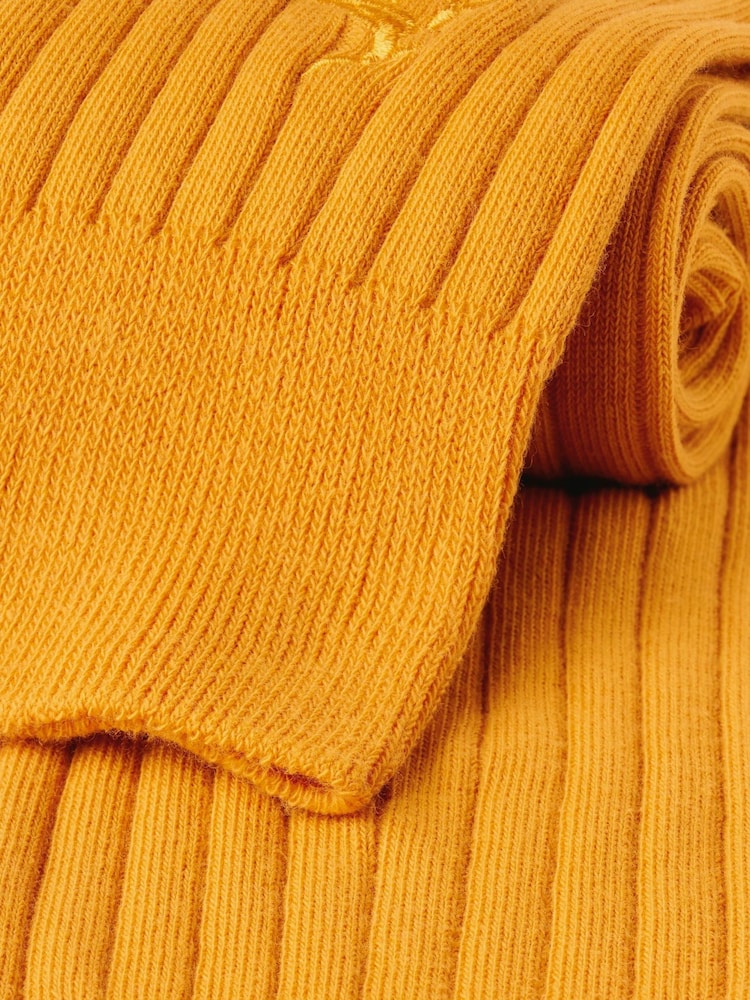 Charles Tyrwhitt Yellow Cotton Rib Socks - Image 2 of 2 Charles Tyrwhitt Yellow Cotton Rib Socks - Image 2 of 2