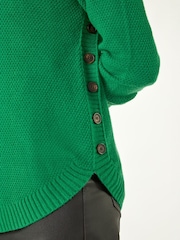 Roman Green Textured Curved Hem Jumper - Image 5 of 5