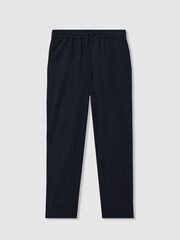 Reiss Navy Wilfred Senior Linen Drawstring Tapered Trousers - Image 2 of 4