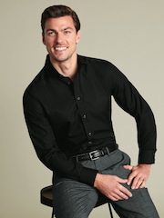 Charles Tyrwhitt Black Non-Iron Poplin Shirt - Image 2 of 4
