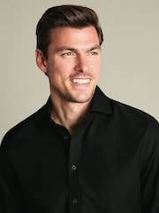 Charles Tyrwhitt Black Non-Iron Poplin Shirt - Image 3 of 4