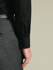 Charles Tyrwhitt Black Non-Iron Poplin Shirt - Image 4 of 4