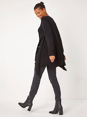 Roman Black Buttoned Side Hanky Hem Jumper - Image 3 of 5