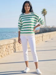 Roman Green Striped Sequin Knit Jumper - Image 1 of 3