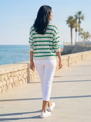 Roman Green Striped Sequin Knit Jumper - Image 2 of 3