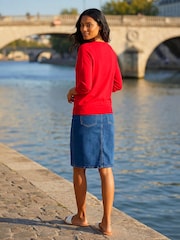 Roman Red Plain V-Neck Stretch Jumper - Image 3 of 4