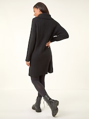 Roman Black Roll Neck Knitted Jumper Dress - Image 3 of 5