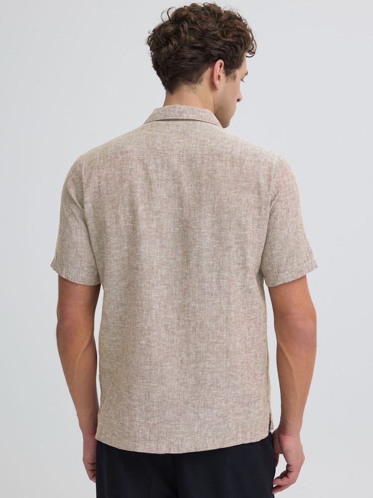 Casual Friday Brown Sauby Linen Shirt - Image 2 of 7