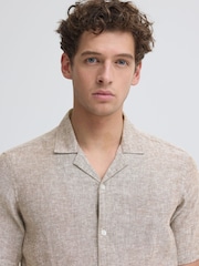 Casual Friday Brown Sauby Linen Shirt - Image 4 of 7