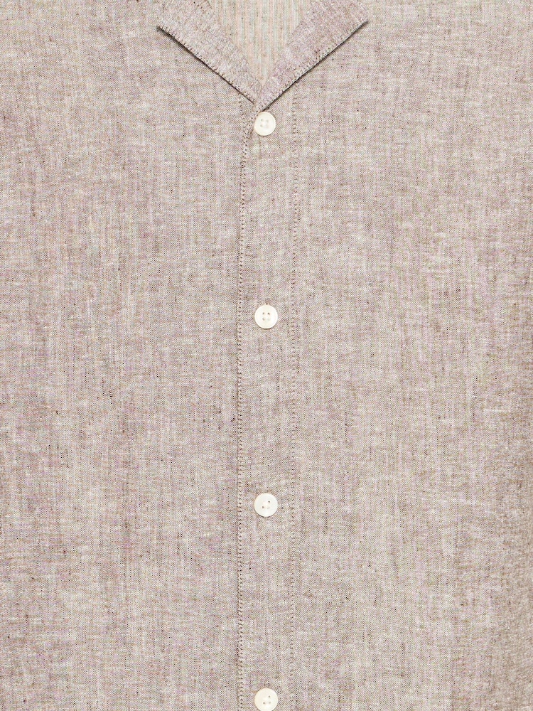 Casual Friday Brown Sauby Linen Shirt - Image 7 of 7