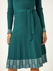 Vestido Roman de punto elástico acanalado con estampado en el borde - Imagen 5 de 5
