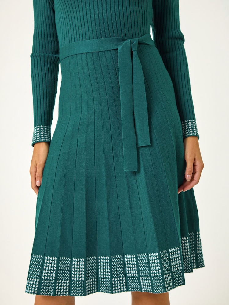 Vestido Roman de punto elástico acanalado con estampado en el borde - Imagen 5 de 5 Vestido Roman de punto elástico acanalado con estampado en el borde - Imagen 5 de 5