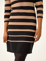 Roman Brown Gradient Stripe Knitted Dress - Image 5 of 5