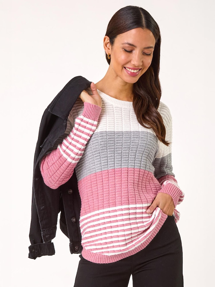 Roman Textured Raita Knitted Neulepusero - Kuva 1 / 4
